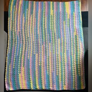 Pastel Striped Crochet Blanket